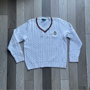 Ralph Lauren White Cable Knit Sweater